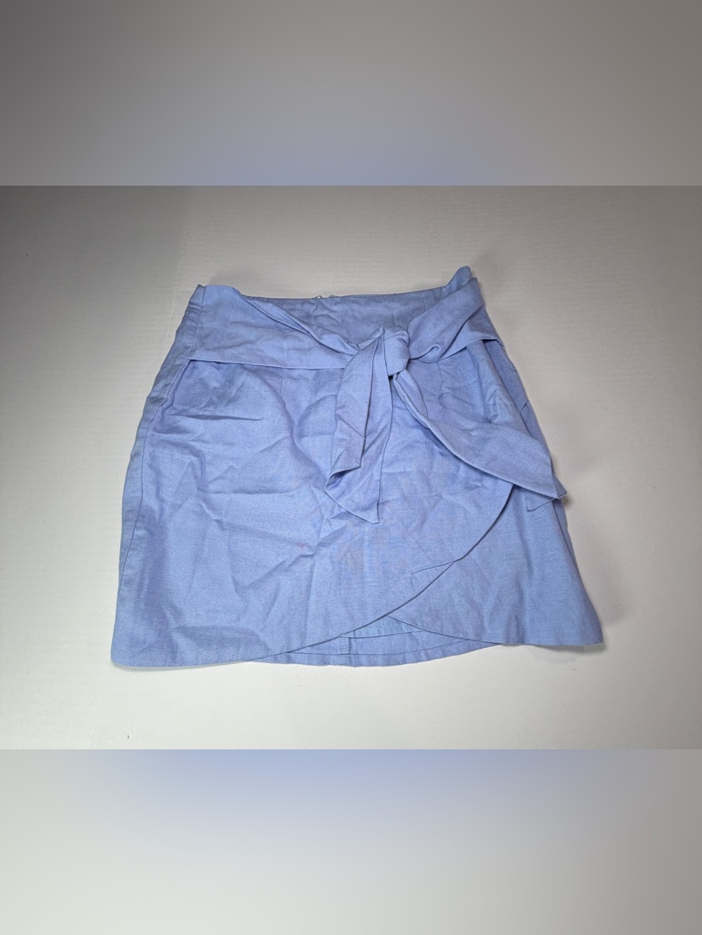 Revolve superdown Light Blue Asymmetrical Tie-Waist Wrap Skirt